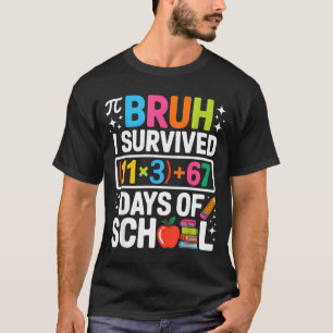 I Survived 100 Days School Bruh Groovy Math Equati T-Shirt