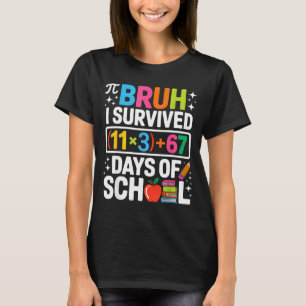 I Survived 100 Days School Bruh Groovy Math Equati T-Shirt