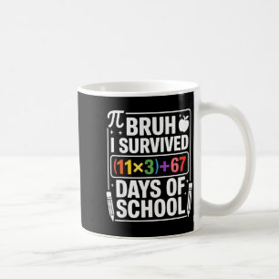 I Survived 100 Days School Bruh Math Equation 100 Coffee Mug