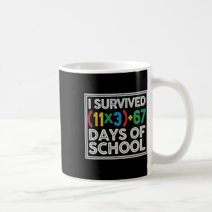 I Survived 100 Days School Funny Math Equation 100 Coffee Mug