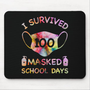 I Survived 100 Masked School Days For Kids Teacher Mouse Pad