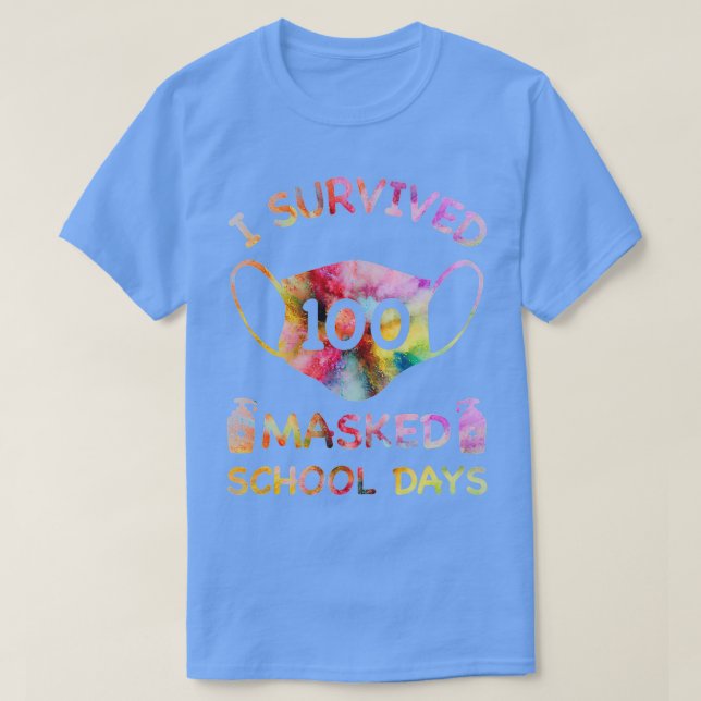 I survived 100 masked school days For Kids Teacher T-Shirt (Design Front)
