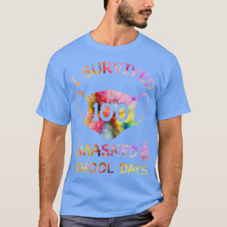 I survived 100 masked school days For Kids Teacher T-Shirt