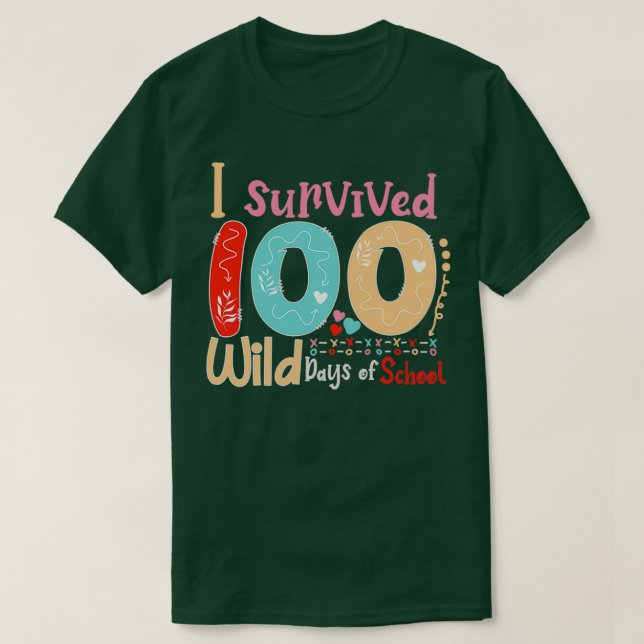 I survived 100 wild days of school T-Shirt (Design Front)