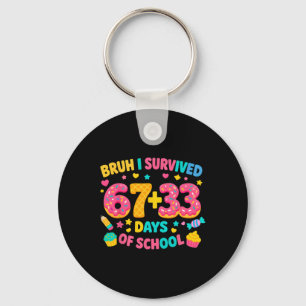 I Survived 100th Days Of School Math Teacher Kids Key Ring