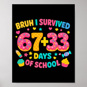 I Survived 100th Days Of School Math Teacher Kids Poster