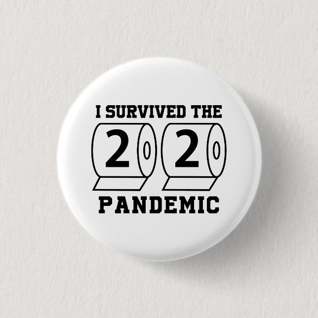 I Survived 2020 Pandemic Toilet Paper Funny 3 Cm Round Badge (Front)