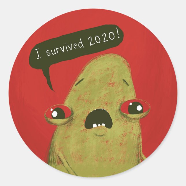 I survived 2020 sticker Gregg by Laura Irrgang red (Front)