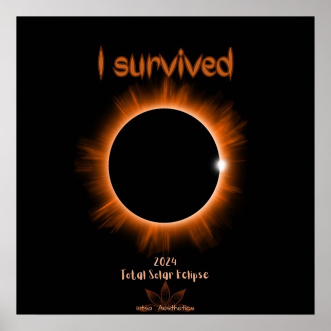 I Survived 2024 Solar Eclipse Poster (Front)