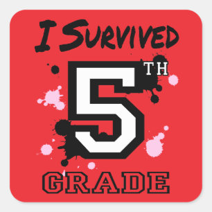 I Survived 5th Grade Square Sticker