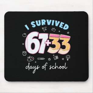 I Survived 67 + 33 100 Days Of School Teacher Stud Mouse Pad
