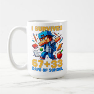 I Survived 67 33 Days of School 100 Days of School Coffee Mug