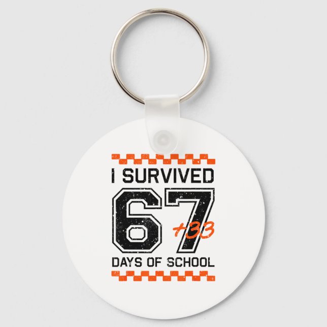 I Survived 67 + 33 Days Of School 100th Day Math S Key Ring (Front)
