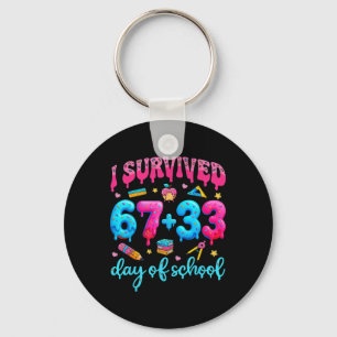 I Survived 67 33 Days Of School Happy 100 Days Of Key Ring