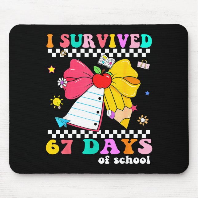 I Survived 67 Day Of School Notebook Teachers And  Mouse Pad (Front)