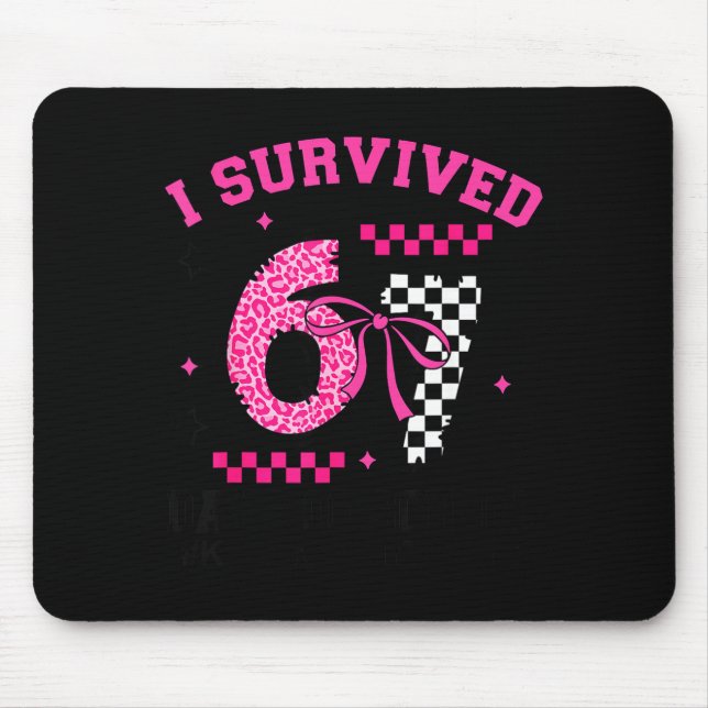 I Survived 67 Days Leopard Checkered 67 Kindergart Mouse Pad (Front)