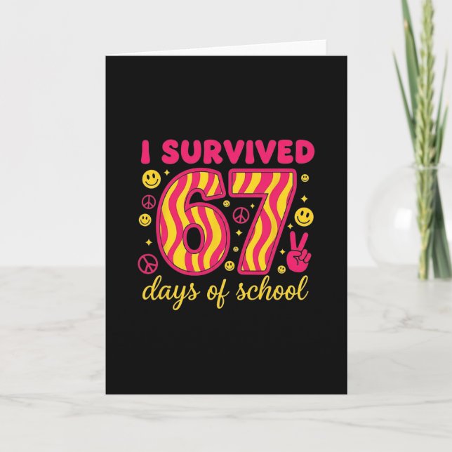 I Survived 67 Days Of School 100 Days Brainrot Six Card (Front)