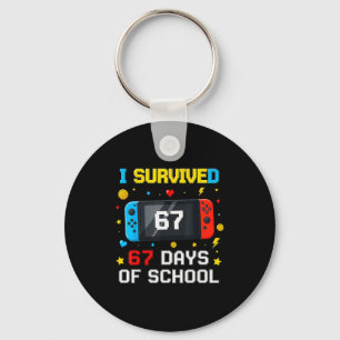 I Survived 67 Days Of School 67 Funny Teacher Squa Key Ring