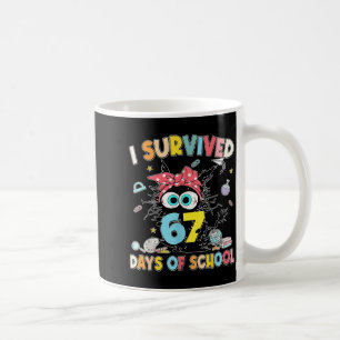 I Survived 67 Days Of School Black Cat Teachers St Coffee Mug