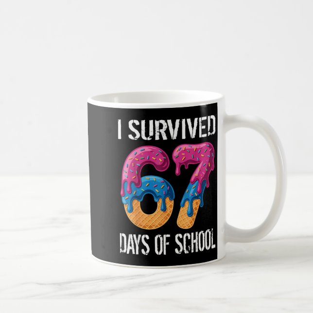 I Survived 67 Days Of School Boys Ice Cream Drip T Coffee Mug (Right)