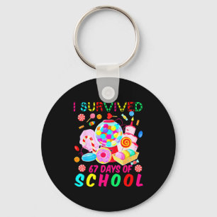 I Survived 67 Days Of School Candy Funny 67 Teache Key Ring