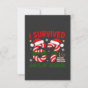I Survived 67 Days of School Christmas 100 Days Card