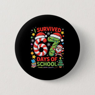 I Survived 67 Days Of School Christmas Candy Cane 6 Cm Round Badge