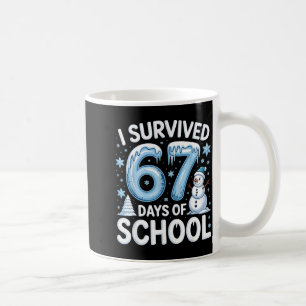 I Survived 67 Days Of School Christmas Candy Cane Coffee Mug