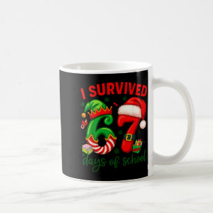 I Survived 67 Days Of School Christmas Candy Cane  Coffee Mug