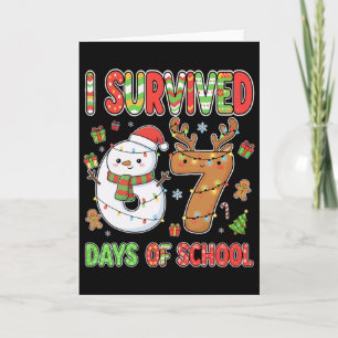 I Survived 67 Days Of School Christmas Meme Funny  Card