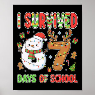 I Survived 67 Days Of School Christmas Meme Funny Poster