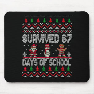 I Survived 67 Days Of School Christmas Student Tea Mouse Pad