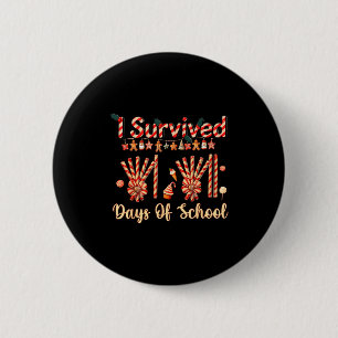 I Survived 67 Days Of School Christmas Teacher Can 6 Cm Round Badge