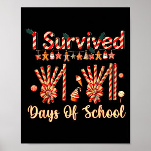 I Survived 67 Days Of School Christmas Teacher Can Poster