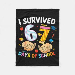 I Survived 67 Days Of School Cool Teacher Design Fleece Blanket