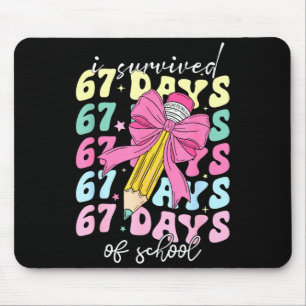 I Survived 67 Days Of School Coquette Bow Student Mouse Pad