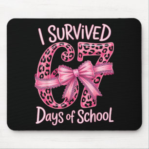 I Survived 67 Days Of School Coquette Girls Women  Mouse Pad