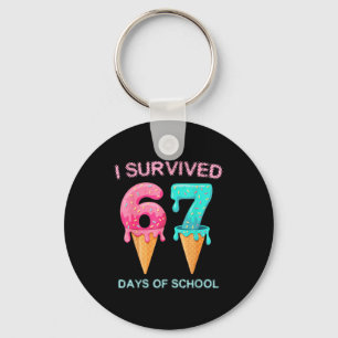 I Survived 67 Days Of School Cute Math Teacher Fun Key Ring
