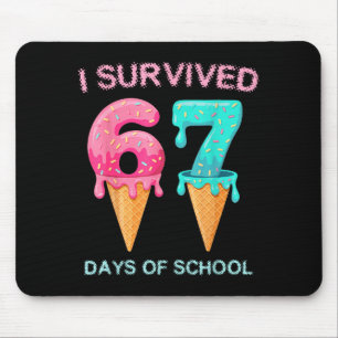 I Survived 67 Days Of School Cute Math Teacher Fun Mouse Pad