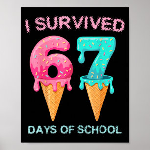 I Survived 67 Days Of School Cute Math Teacher Fun Poster