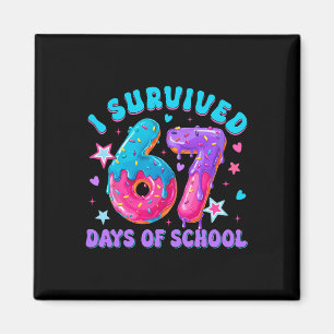 I Survived 67 Days Of School Doughnut Drip Boy Gir Magnet