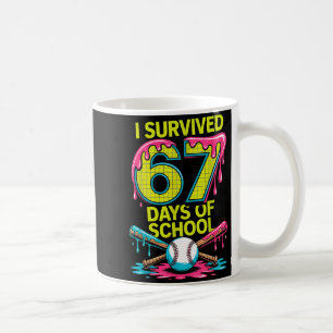 I Survived 67 Days Of School Funny 67 Baseball Sli Coffee Mug