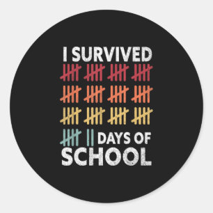 I Survived 67 Days Of School Funny 67 Counting Mat Classic Round Sticker