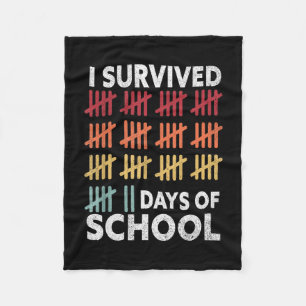 I Survived 67 Days Of School Funny 67 Counting Mat Fleece Blanket