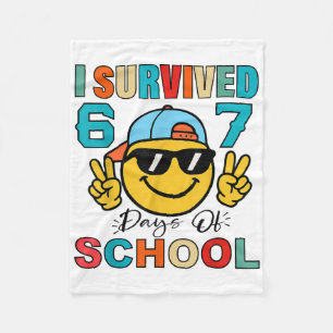 I Survived 67 Days Of School Funny 67 Meme Student Fleece Blanket