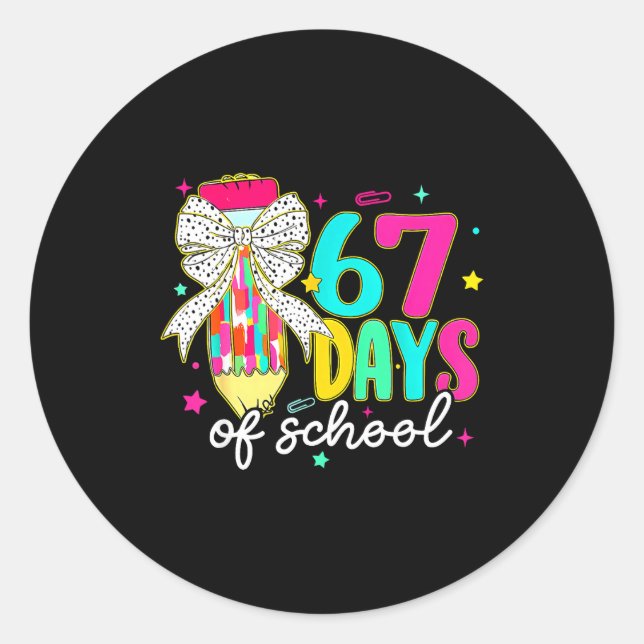 I Survived 67 Days Of School Funny 67 Meme Teacher Classic Round Sticker (Front)