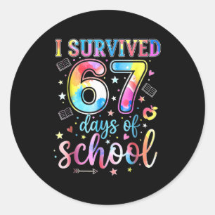 I Survived 67 Days Of School Funny 67 Meme Teacher Classic Round Sticker