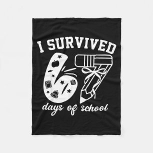 I Survived 67 Days Of School Funny 67 Meme Teacher Fleece Blanket