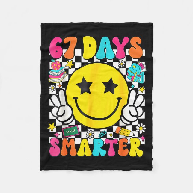 I Survived 67 Days Of School Funny 67 Meme Teacher Fleece Blanket (Front)