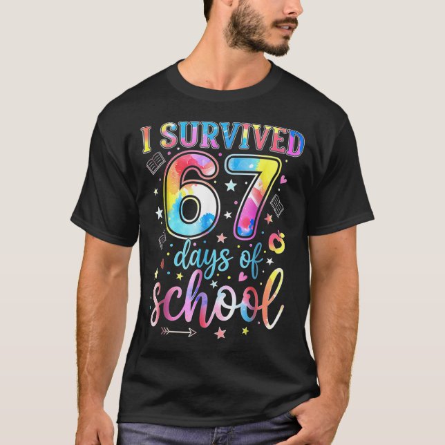 I Survived 67 Days Of School Funny 67 Meme Teacher T-Shirt (Front)